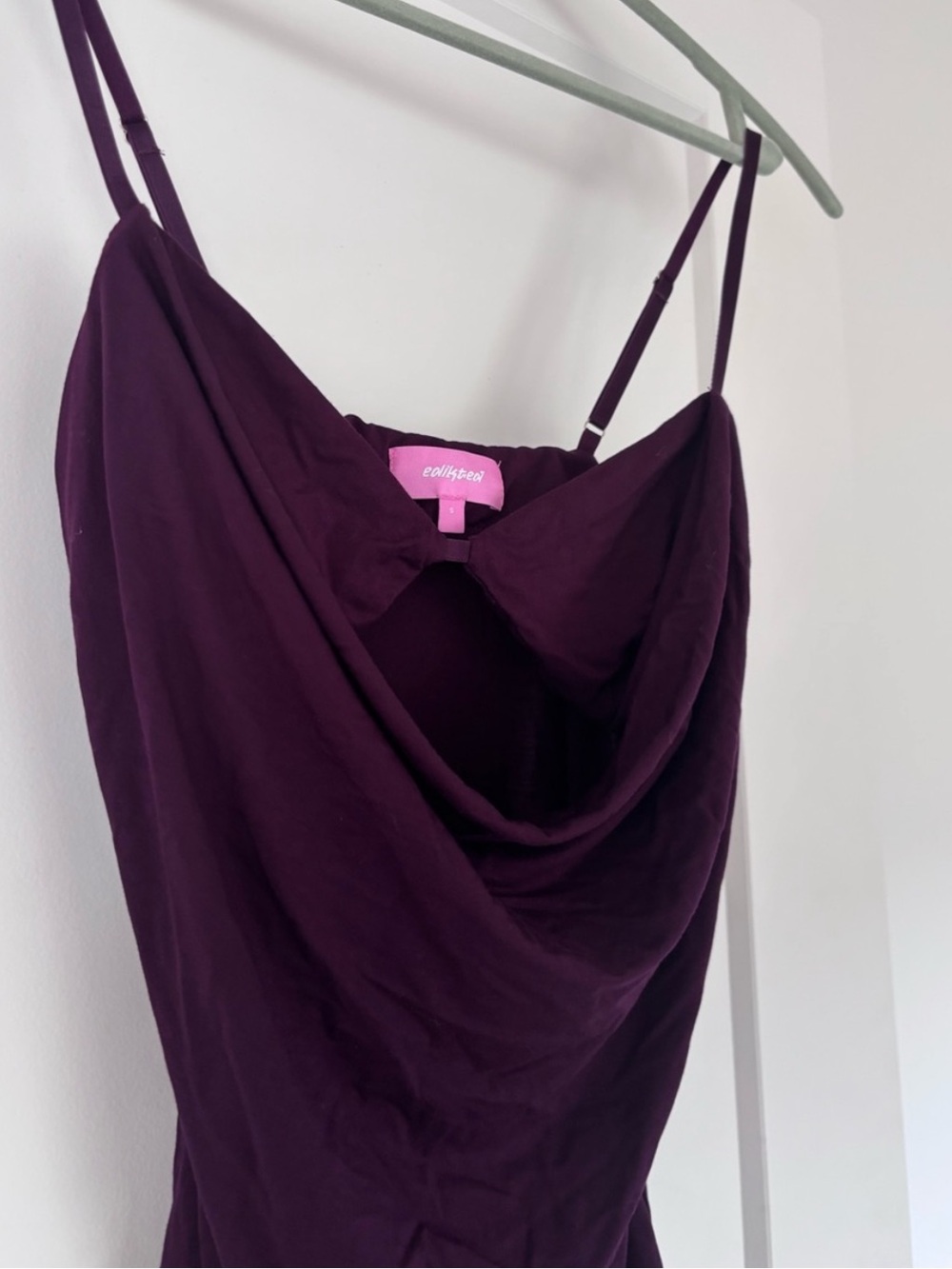 Edikted - Cowl Neck Mini Dress in Deep Plum - Purple